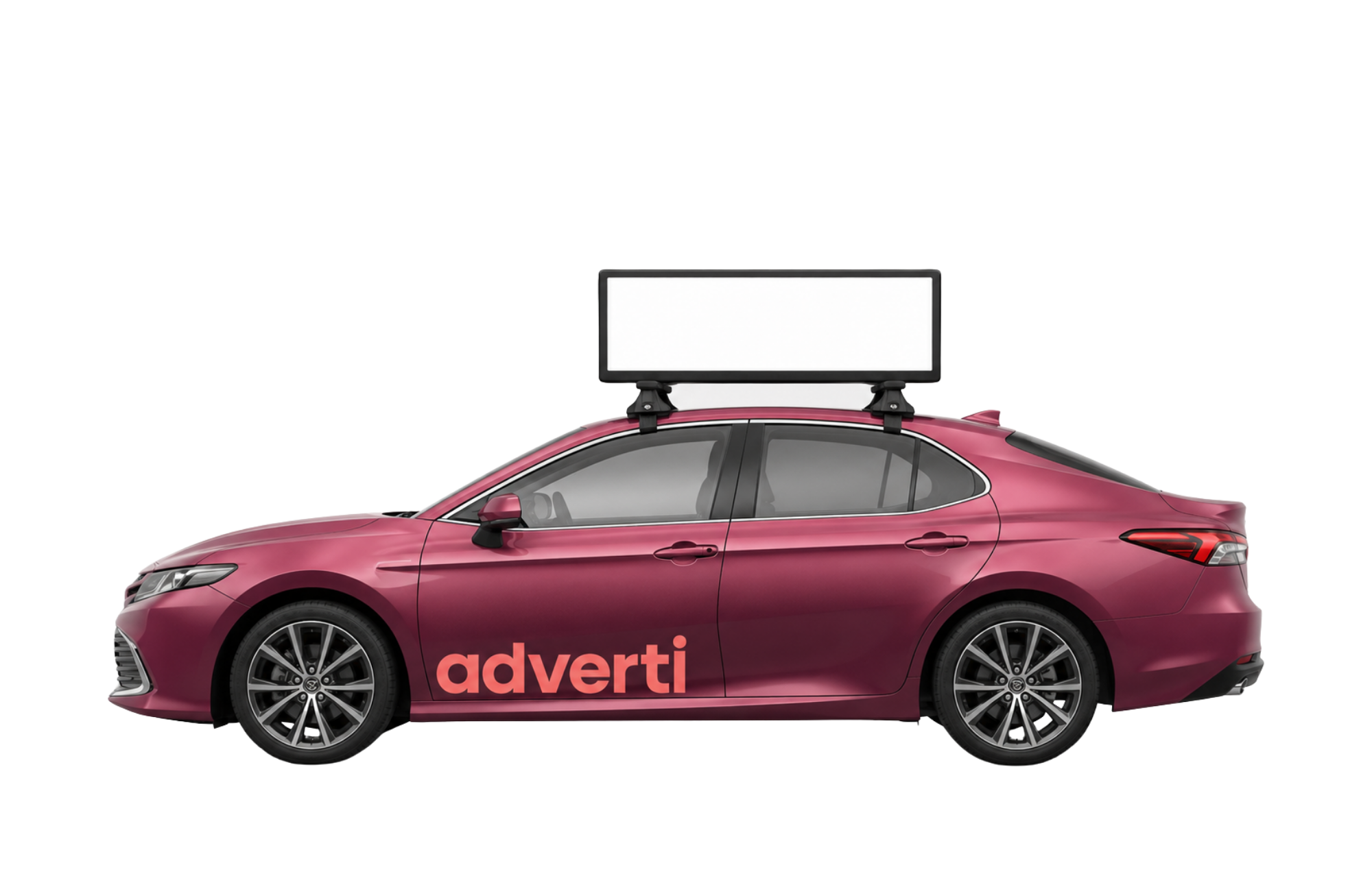 Car with Adverti roof LED screen