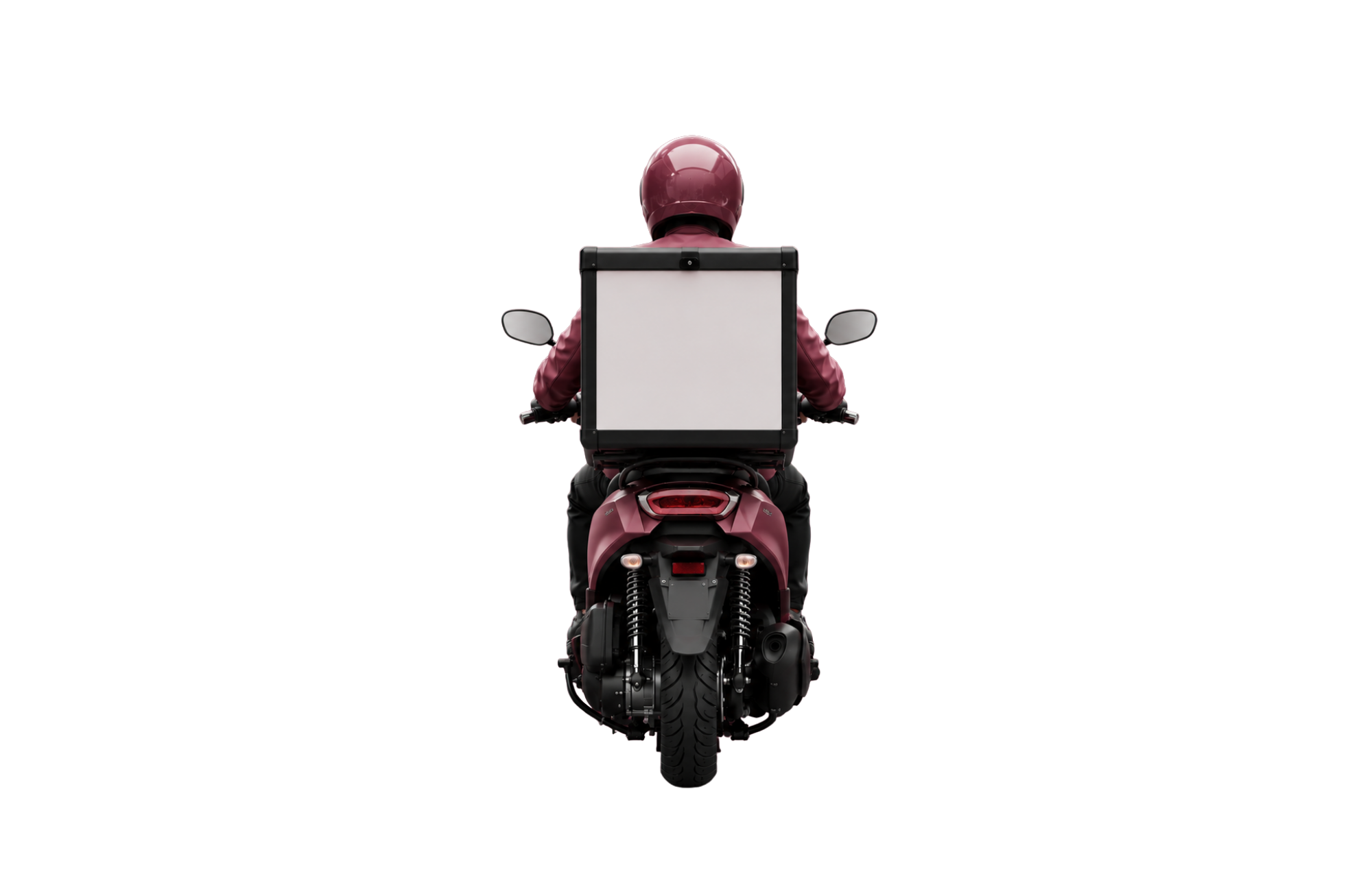 Moped with Adverti top box